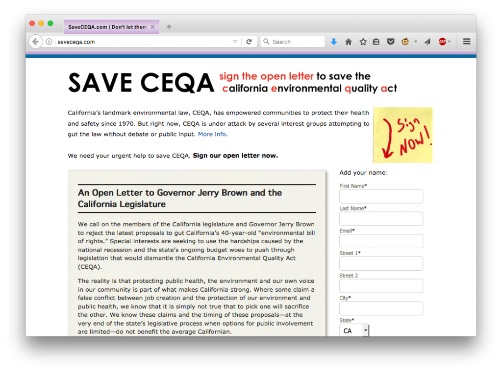 Save CEQA screenshot